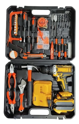 Kit de Herramientas 118 Piezas con Taladro 21V